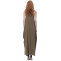 Kate Kasin Womens Casual Loose Spaghetti-Trägern Dark Olive Green Boho Harem Kleid KK000712-3